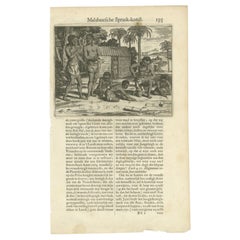 Stampa antica della lingua singalese di Baldaeus, 1672