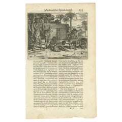 Impression ancienne de la langue Singalese par Baldaeus, 1672