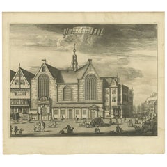 Antiker Druck des „Sint-Olofskapel“ in Amsterdam, um 1693