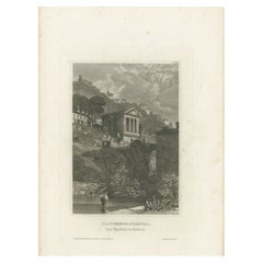 Impression ancienne du temple de Clitumnus par Meyer, 1837