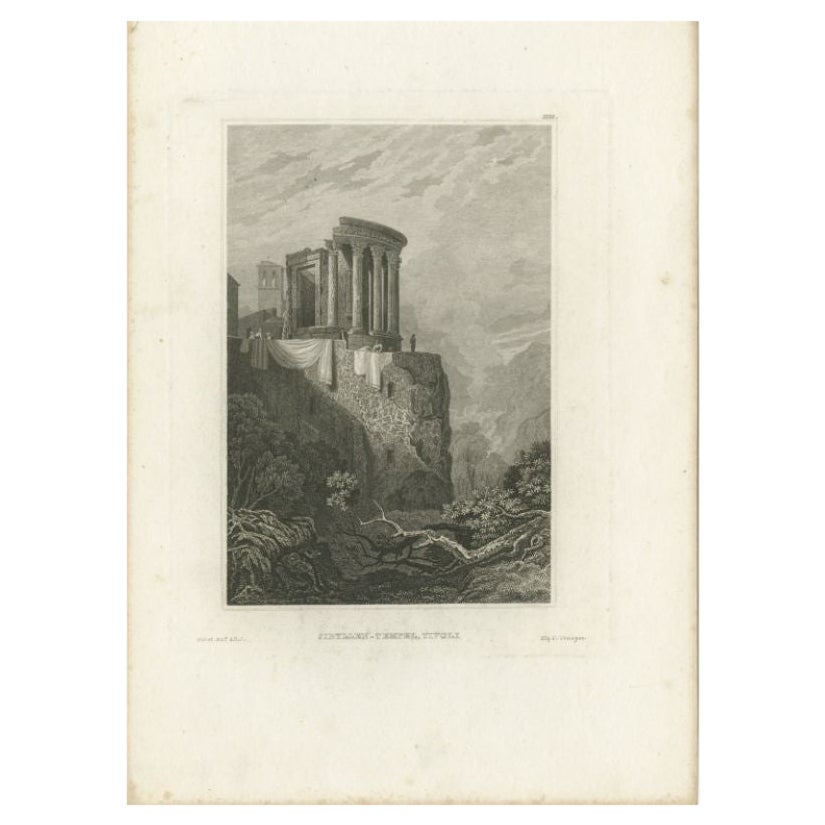 Stampa antica del Tempio della Sibilla di Meyer, 1837