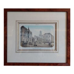 Antique Print of the Square of Zwolle City in the Netherlands, 1857