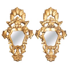 Set of Two 19th Century Used Gold Cornucopia Mirrors