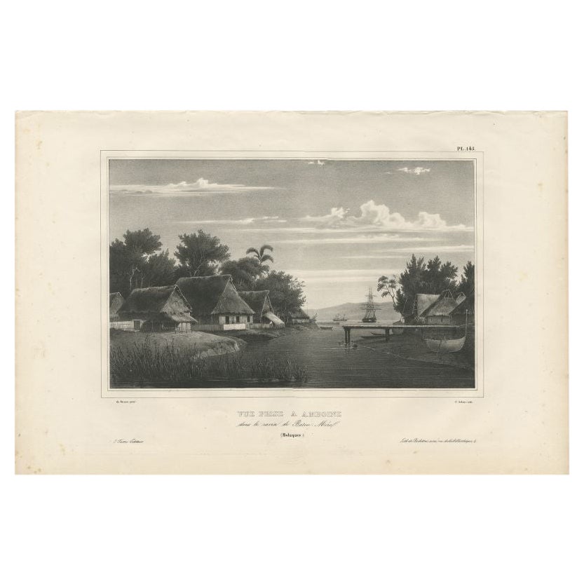 Antique Print of Ambon Island, Indonesia, by Dumont d'Urville, 1833 For Sale
