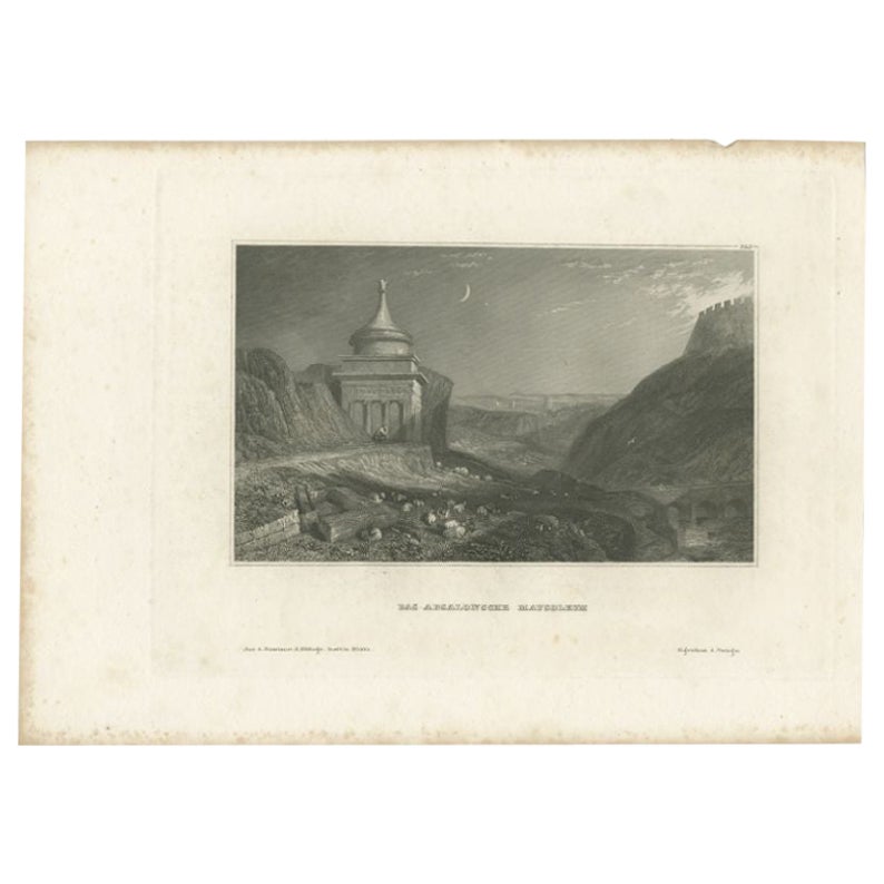 Antique Print of the Tomb of Absalom by Meyer, 1837 For Sale