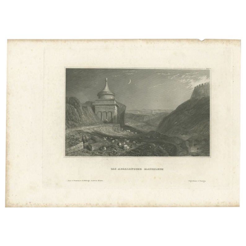 Stampa antica della Tomba di Absalom di Meyer, 1837