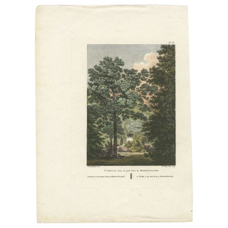 Antique Print of the Tomb of Morfontaine by Laborde, 1808 For Sale