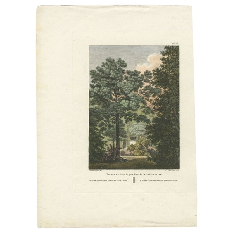 Antiker antiker Druck des Grabes von Morfontaine von Laborde, 1808