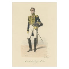 Antique Print of a French Marshal, 1890
