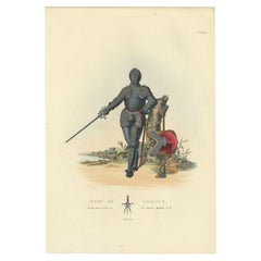 Antique Print of a Suit of Armour,  (1842)