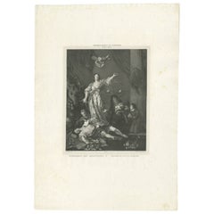 Impression ancienne du Triomphe de la Justice par Elinksterk, vers1828