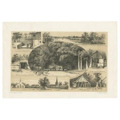 Antique Print of the Twickeler Watermill and Other Views by Craandijk, 1888