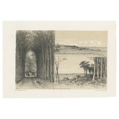 Stampa antica del villaggio di Rijs e dello 'Slotermeer' di Craandijk, 1886
