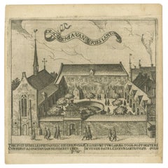 Antique Print of the University of Franeker by Winsemius, 1622