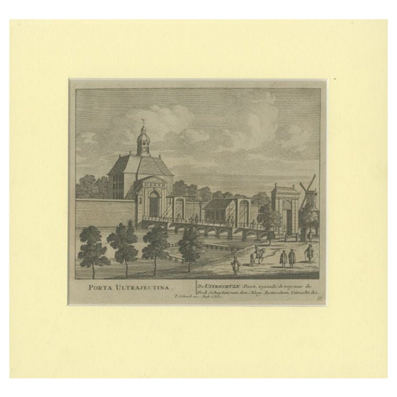 Antique Print of the 'Utrechtse Poort' in The Netherlands by Schenk, c.1708 For Sale