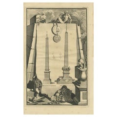 Antique Print of the Vatican Obelisk, C.1705