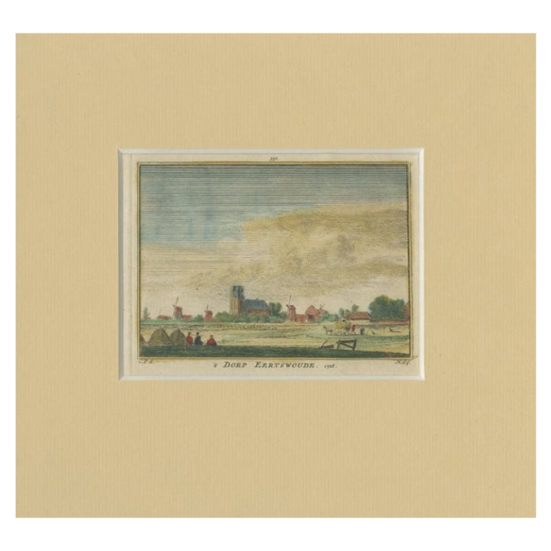 Antique Print of the Dutch Village of Aartswoud, C.1750 For Sale