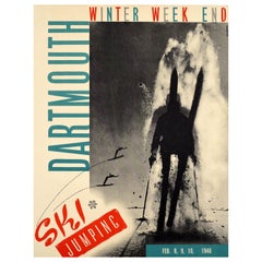 Original Vintage Winter Sport Poster Dartmouth Ski Jumping USA Winter Sports
