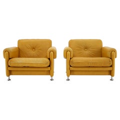 1960s Myrskylä Oy Set of Two Leather Lounge Chairs, Finland