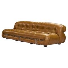 Cassina 'Soriana' Sofa by Afra and Tobia Scarpa in Original Leather