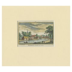 Antique Print of the Village of Baambrugge by Rademaker, c.1730