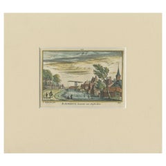 Antique Print of the Village of Baambrugge in The Netherlands, c.1730