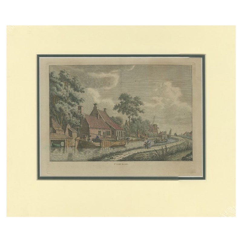 Impression ancienne du village de Baard aux Pays-Bas, vers 1790
