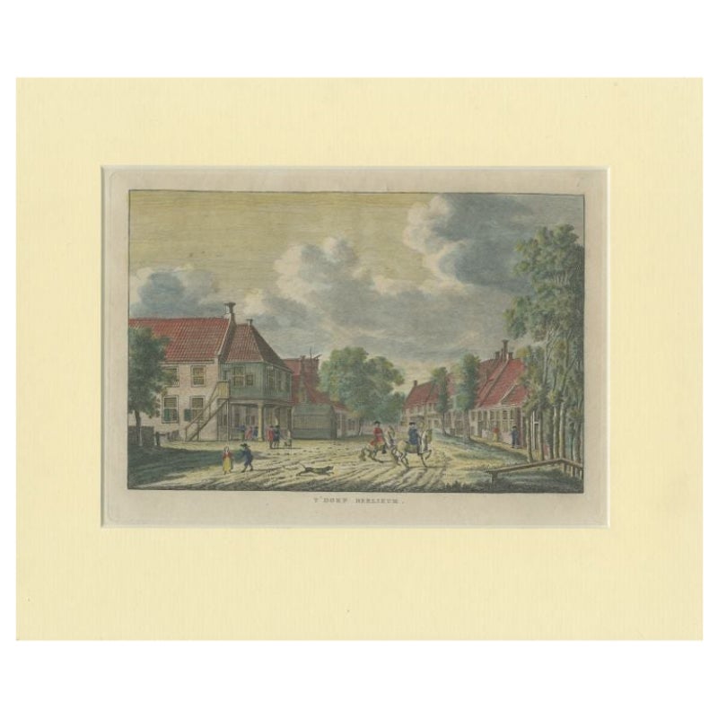 Impression ancienne du village de Berlikum aux Pays-Bas, vers 1790