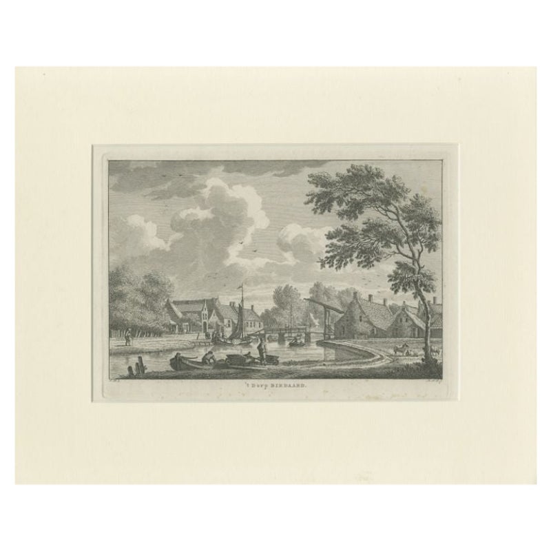 Antique Print of the Village of Birdaard, Fryslan, The Netherlands, c.1790 For Sale