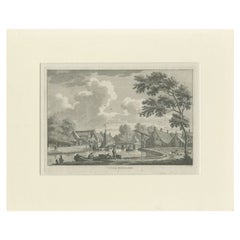 Antique Print of the Village of Birdaard, Fryslan, The Netherlands, c.1790