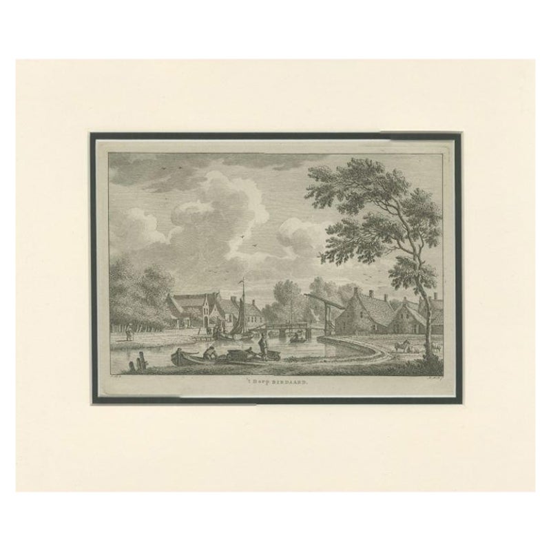 Antique Print of the Village of Birdaard, Fryslan, The Netherlands, c.1790