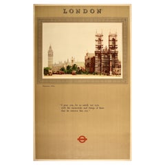 Original Vintage Post War London Underground Transport Poster Westminster LT
