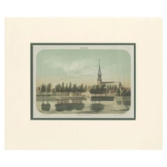 Used Print of the Village of Broek in Waterland in the Netherlands, ca.1860