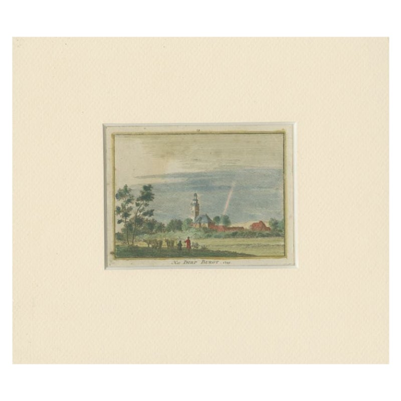 Antique Print of the Village of Burgh by Spilman, c.1750 For Sale