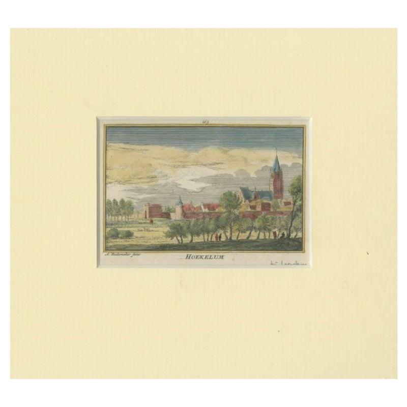 Antique Print of the Village of Hoekelum in the Netherlands, c.1730 For Sale