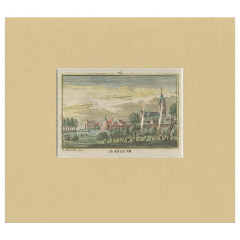 Antique Print of the Village of Hoekelum in the Netherlands, ca.1730 For Sale