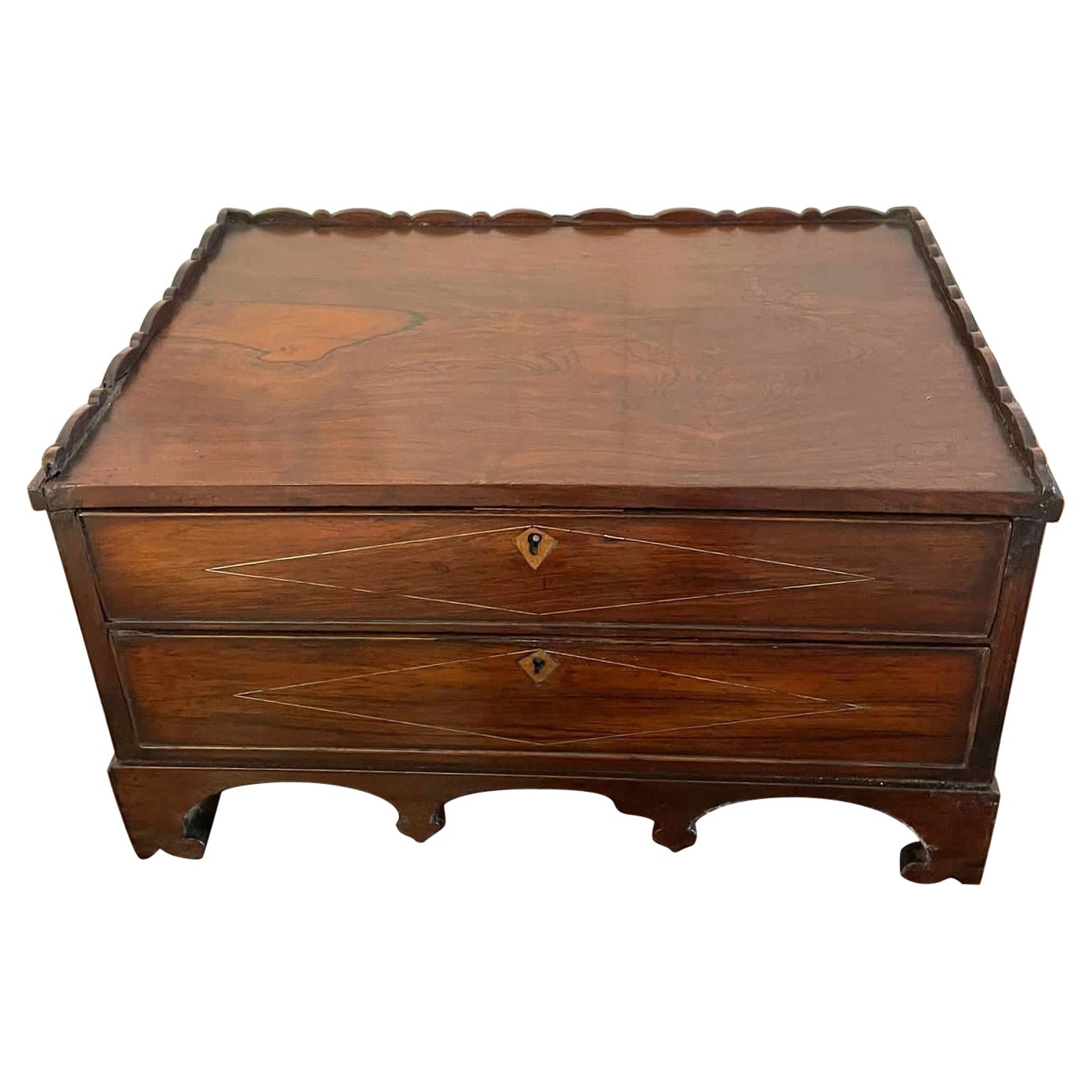Unusual Antique Victorian Quality Rosewood Writing Box For Sale