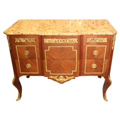 Fine Bronze Mounted French Louis XV Breche D' Alep Marble Commode Circa 1900