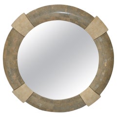 Designed by Robert Marcius for Maitland-Smith Round Tessellated Wall Mirror 1980