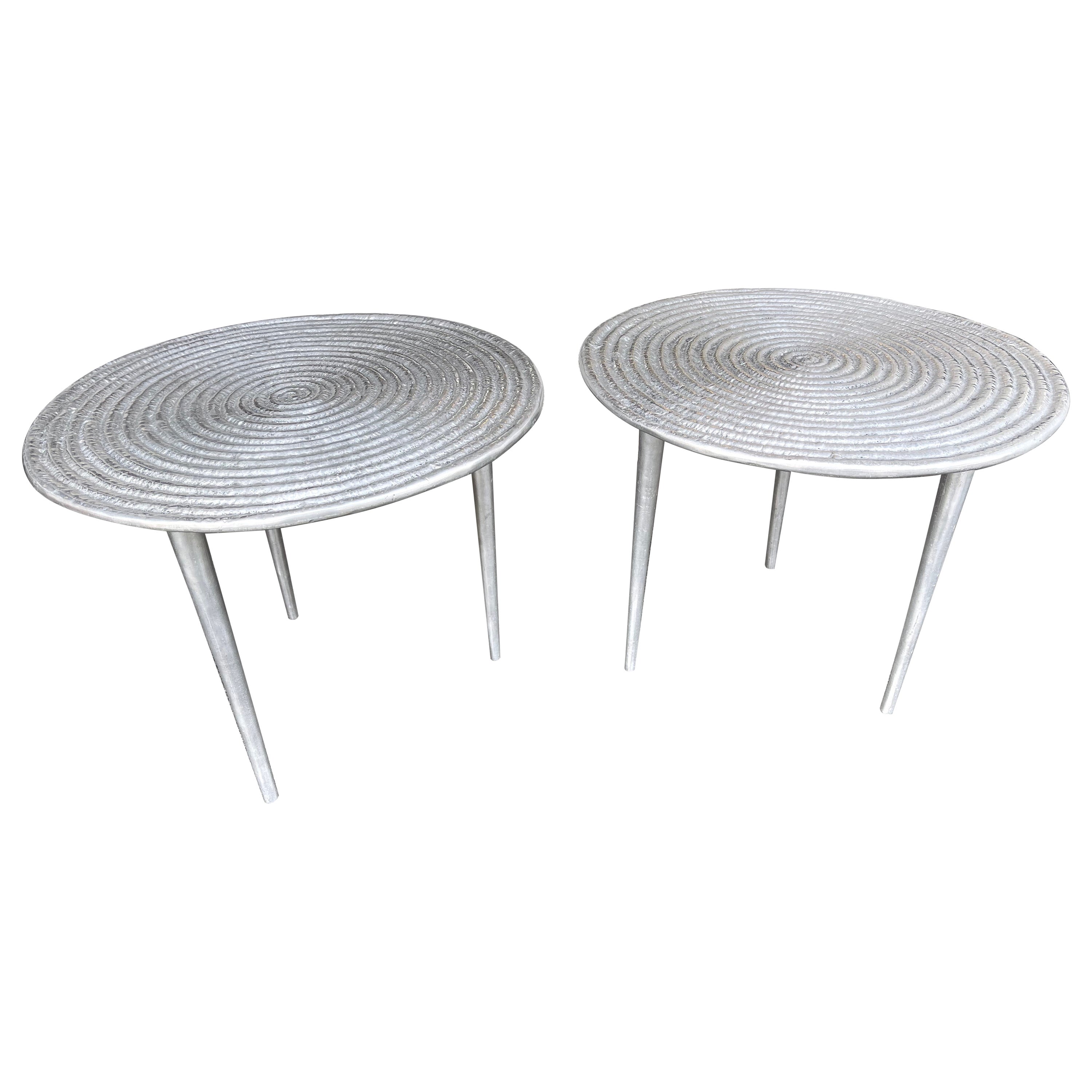 Pair of Cast Metal Side Tables, Italy, 1990s For Sale at 1stDibs