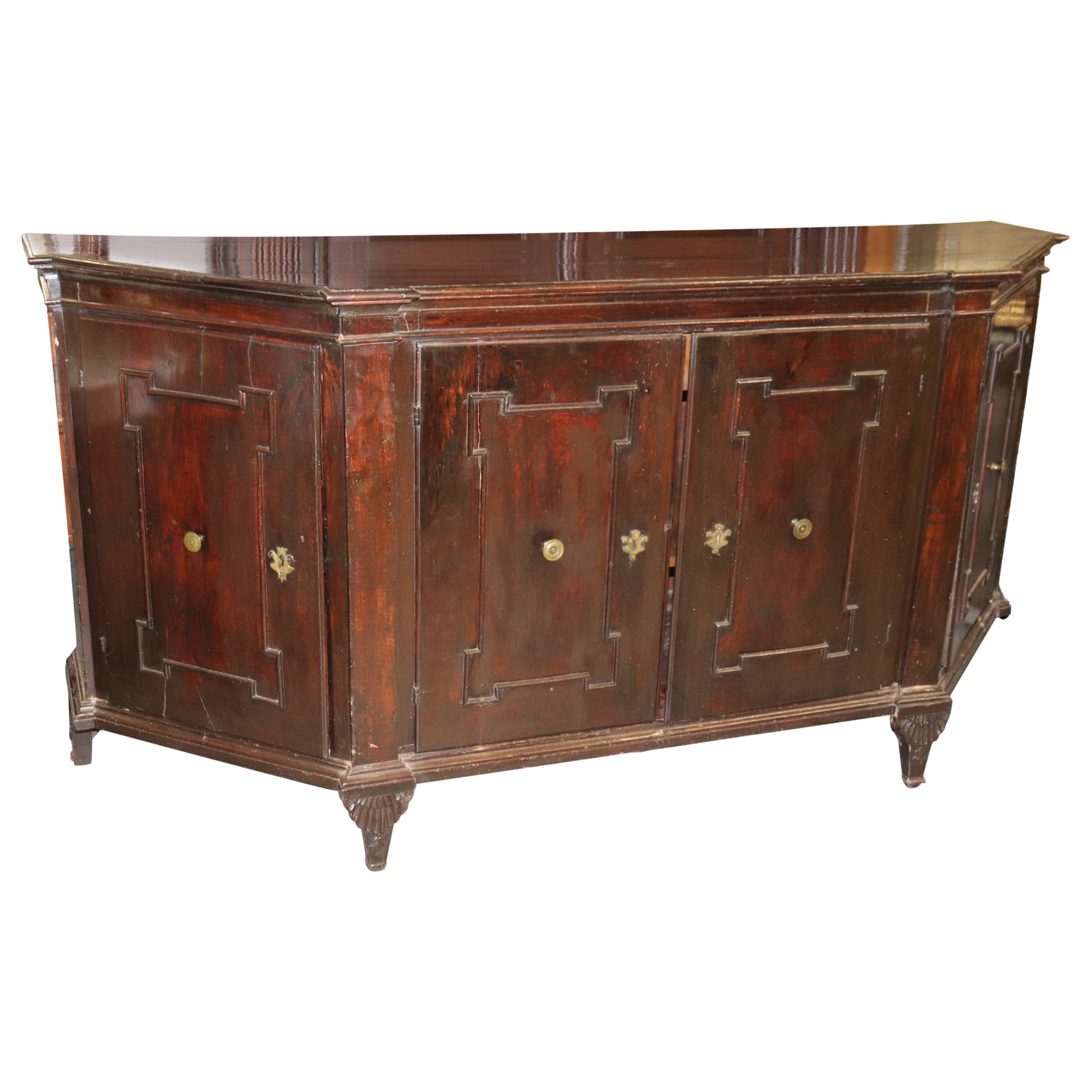 Rare Period French 1790s era Directoire Mahogany Sideboard Buffet For Sale