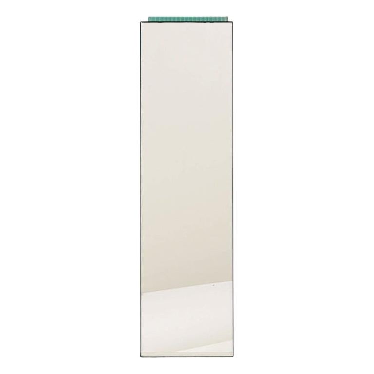 Modern Mirror Pedestal Stand with Detailed Glass Top For Sale