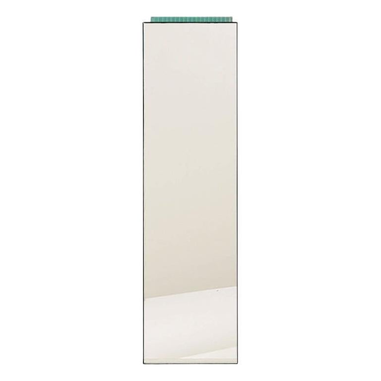 Modern Mirror Pedestal Stand with Detailed Glass Top For Sale at 1stDibs
