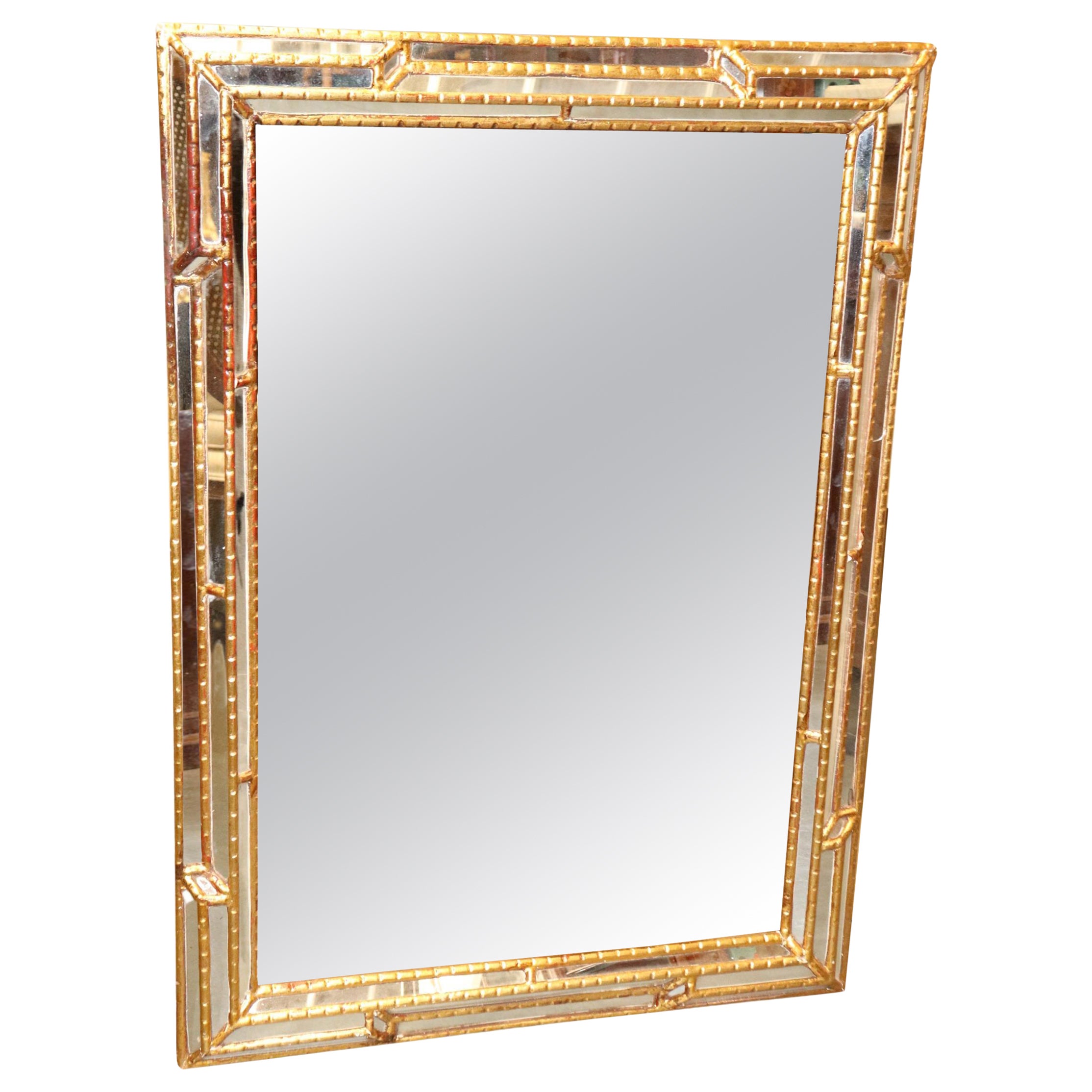 Fine Italian Made Multi-faceted Hollywood Regency Mirror Circa 1950 For Sale