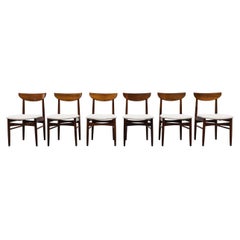 Used Set of 6 Kurt Østervig Rosewood Dining Chairs for KP Mobler w/ Bone White Seats