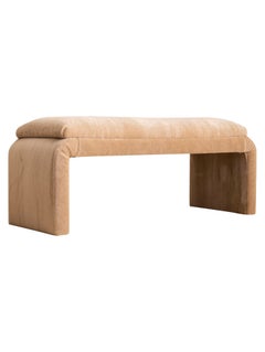 Post Modern Waterfall Bench in Champagne Mohair