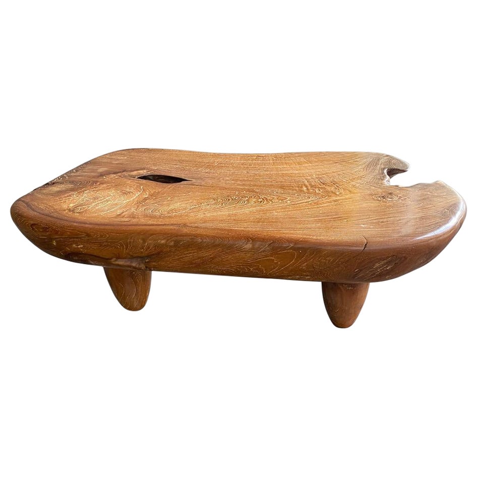 Andrianna Shamaris Mid Century Couture Teak Wood Coffee Table For Sale