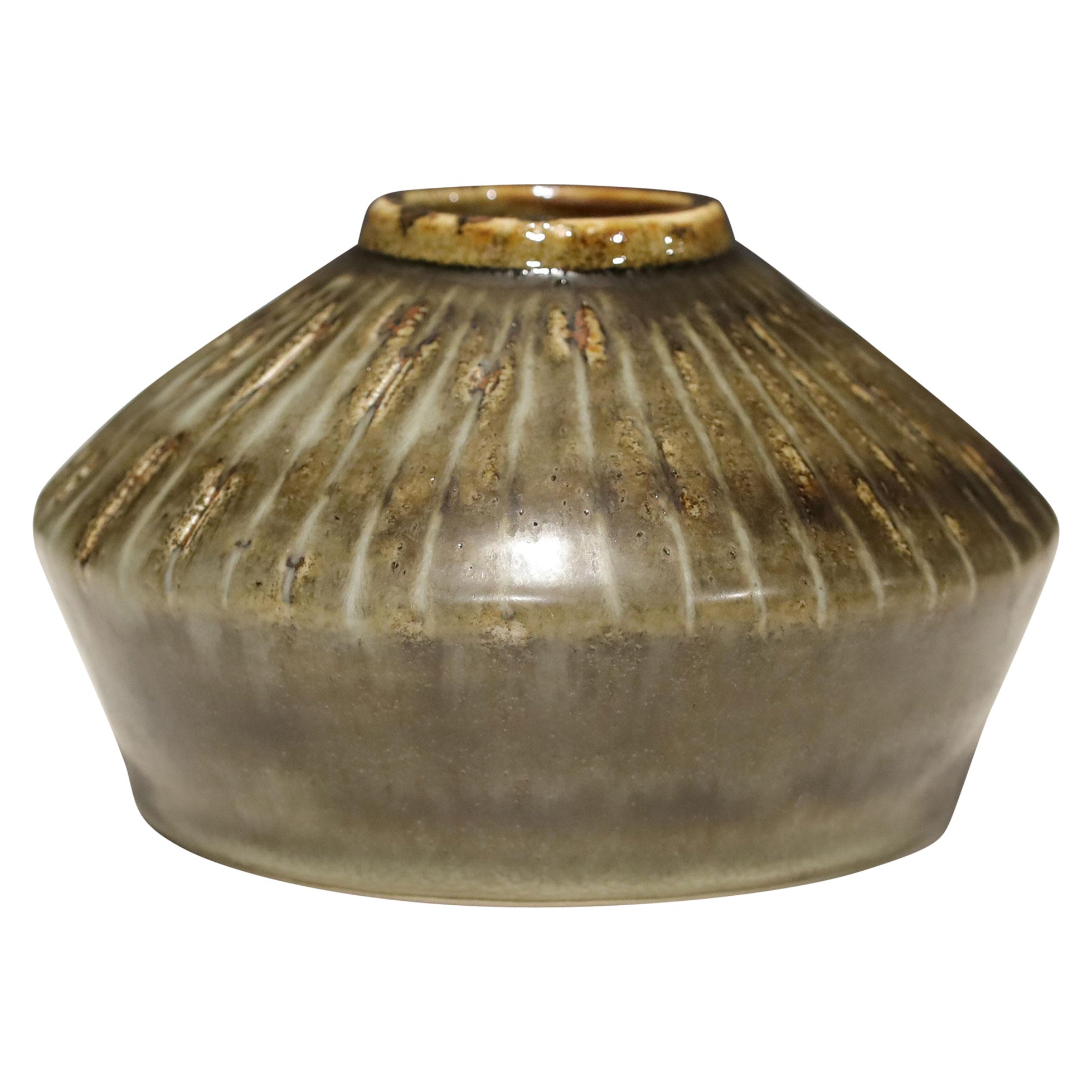 Carl-Harry Stalhane Stoneware Vase for Rostrand, Sweden For Sale