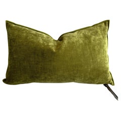 Pair of Absinthe French Velvet Lumbar Pillow 