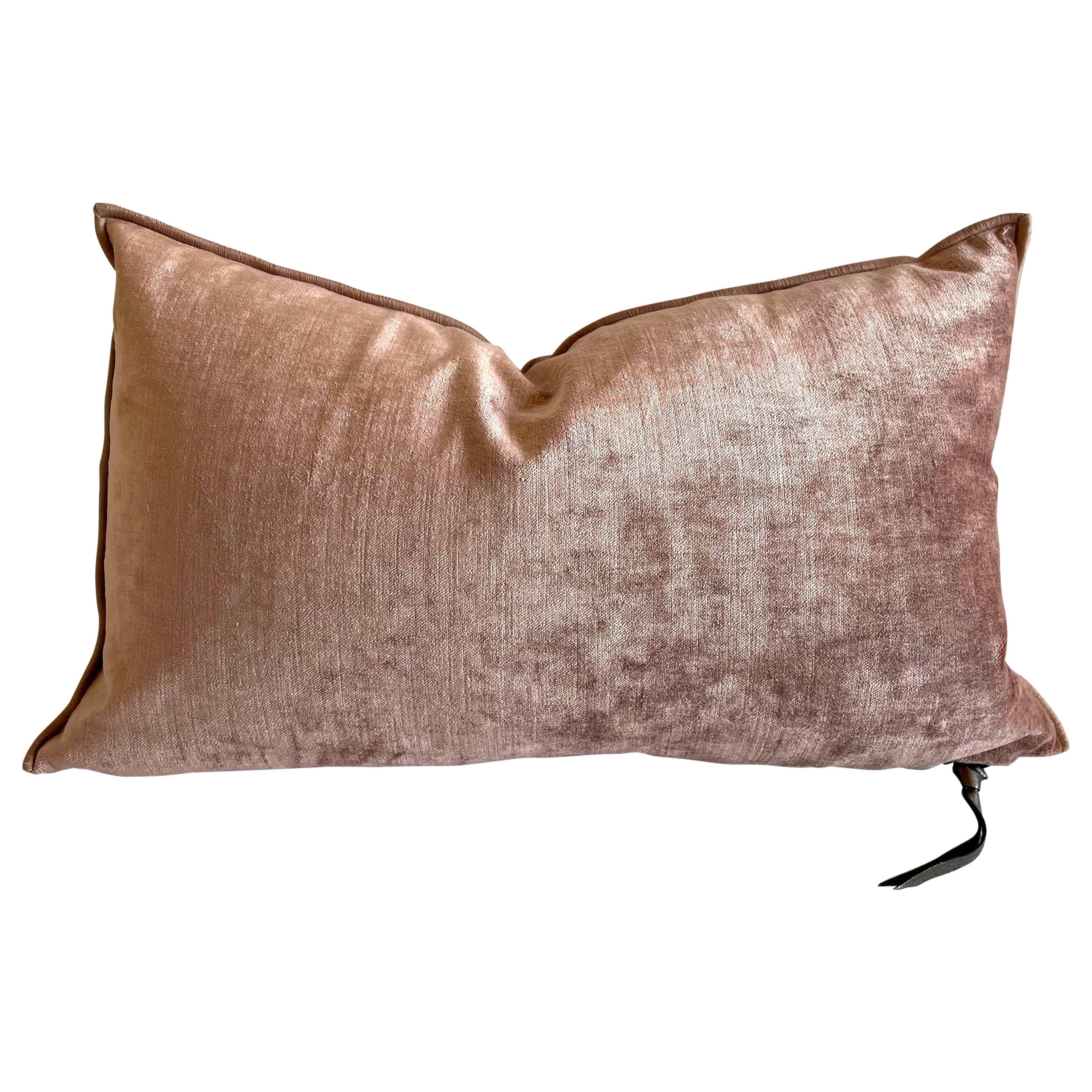 Culvre French Velvet Lumbar Pillow For Sale